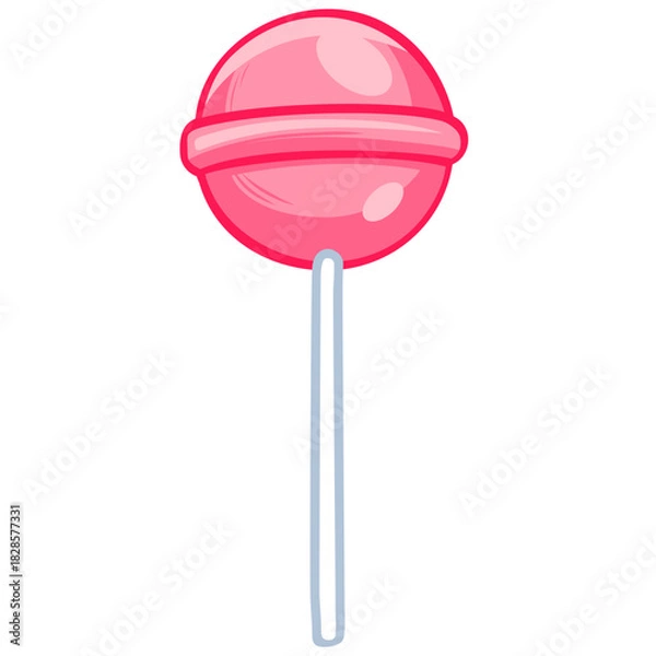 Obraz Pink Lollipop Candy Cartoon Illustration Vector