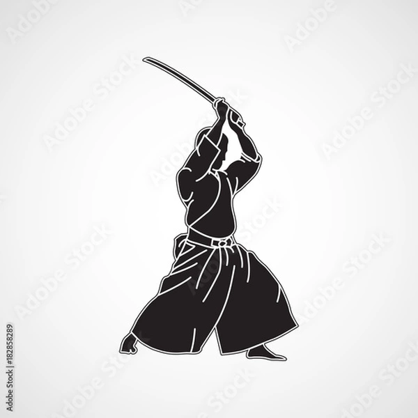 Obraz Iaido vector logo icon illustration