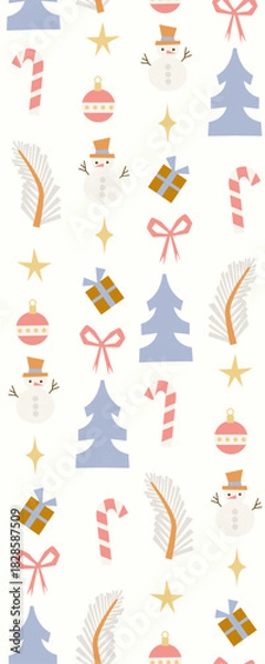 Obraz Christmas seamless vector winter pattern