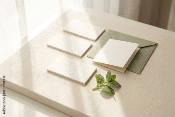 Obraz Blank business cards and envelope with natural light