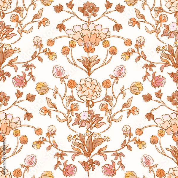 Obraz damask  seamless floral pattern in baroque style