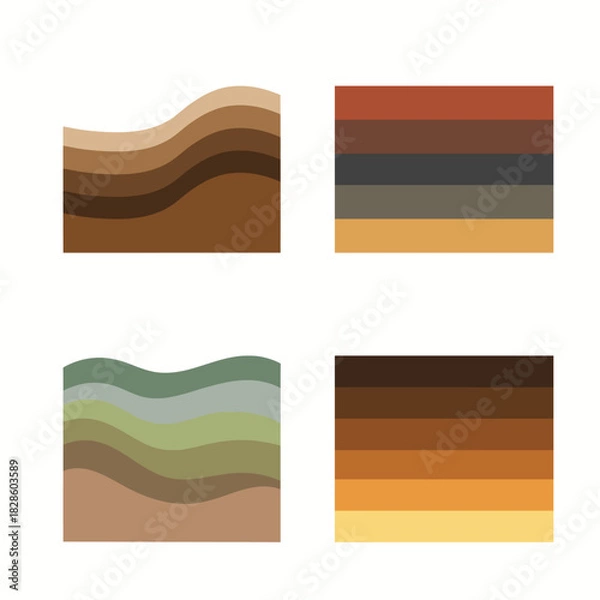 Fototapeta Different soil layer variations for banners and designs, vector