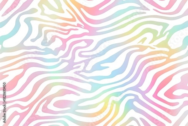 Obraz Pastel Rainbow Abstract Swirl Seamless Pattern Background