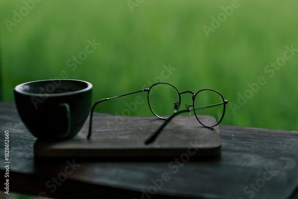 Obraz Coffee cup and glasses