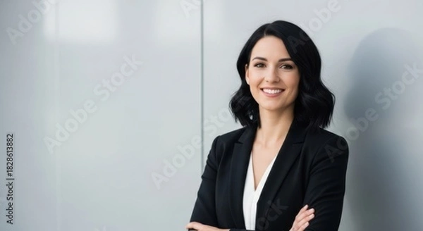 Fototapeta Confident professional woman smiling looking at camera