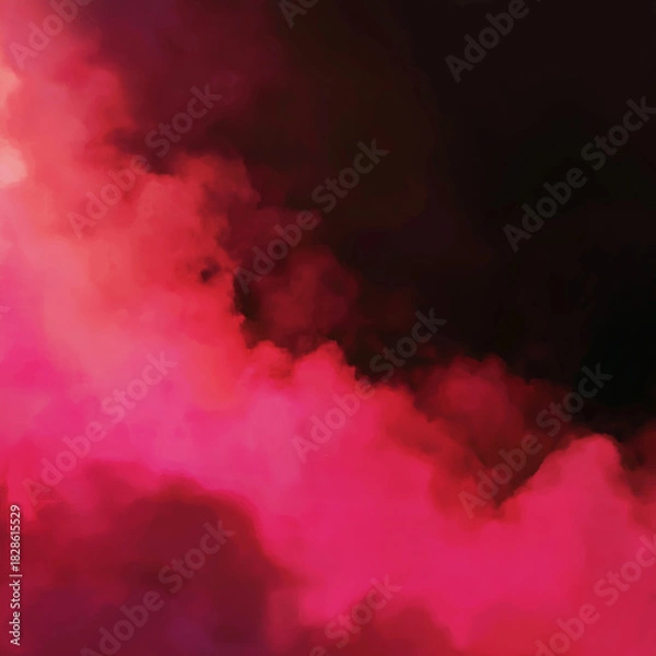 Obraz Red abstract composition featuring a vibrant crimson mist against a pure black background. The overall aesthetic is cinematic and atmospheric, emphasizing contrast and mood.