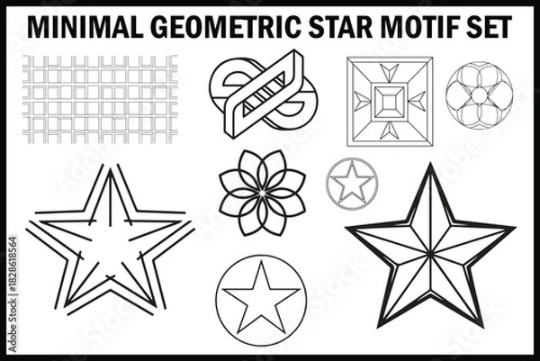 Obraz Minimal Geometric Star Motif  Vector