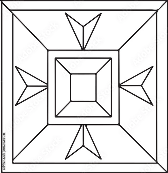 Obraz Minimal Geometric Star Motif  Vector