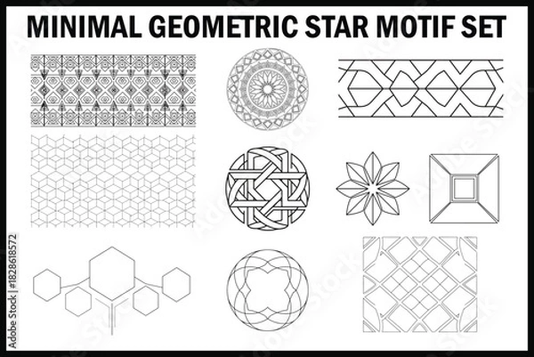 Obraz Minimal Geometric Star Motif  Vector