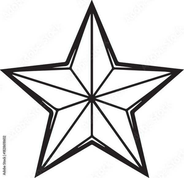 Obraz Minimal Geometric Star Motif  Vector
