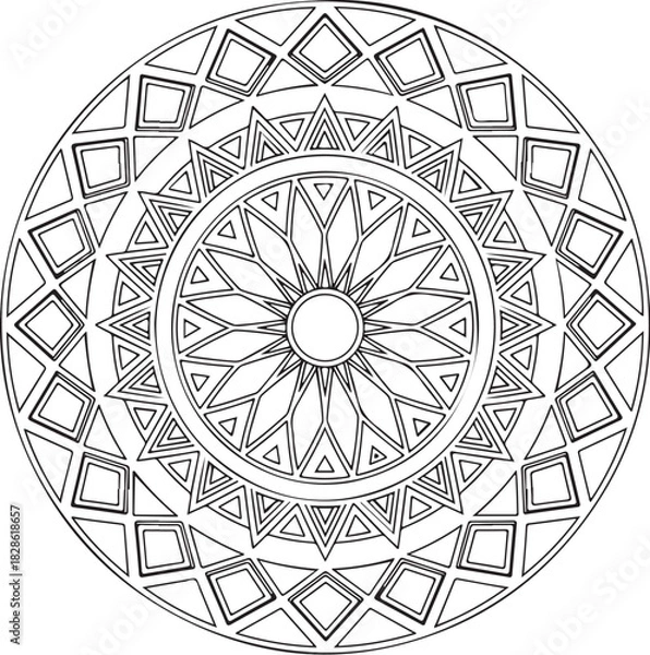 Obraz Minimal Geometric Star Motif  Vector