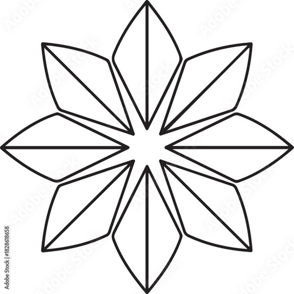 Obraz Minimal Geometric Star Motif  Vector