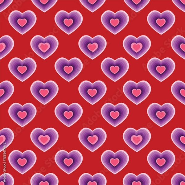 Obraz love heart valentine seamless pattern