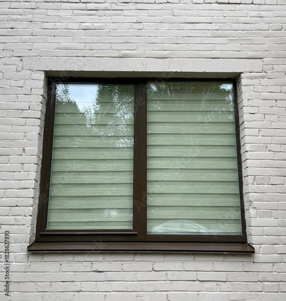 Obraz Brick Wall painted with white paint