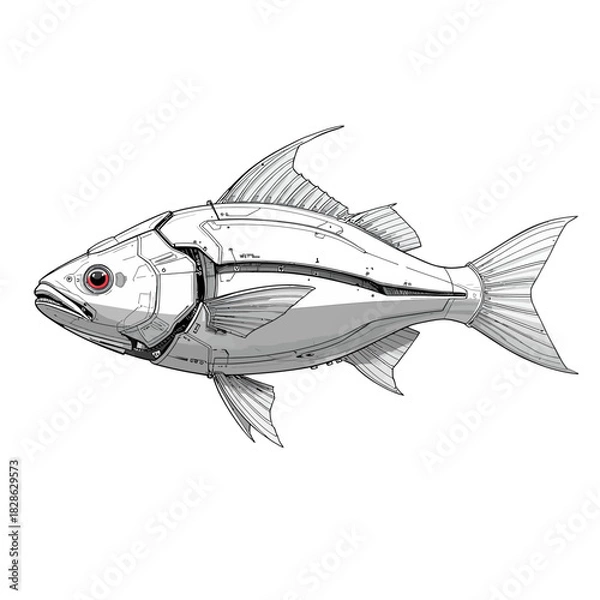 Obraz Cyborg Fish Future Design Very Cool