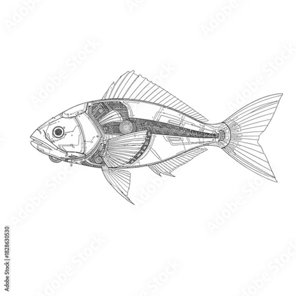Obraz Cyborg Fish Future Design Very Cool