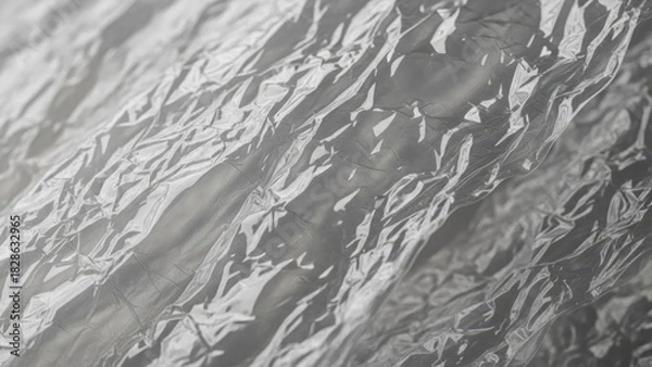 Fototapeta Abstract shimmering cellophane creates a captivating, translucent modern texture with light and shadow for versatile design applications