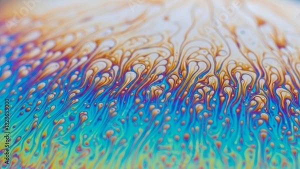 Fototapeta Vibrant iridescent colors flowing in a mesmerizing abstract pattern perfect for a modern background or eye-catching design element