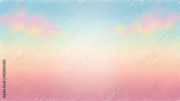 Fototapeta Dreamy pastel sky background with soft clouds for serene designs, calming visuals, and vibrant artistic projects, perfect for adding a touch of whimsy