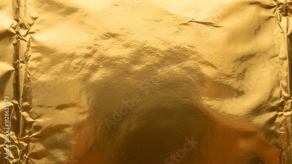 Fototapeta Stunning gold foil texture with shimmering reflections, perfect for adding luxury and elegance to your design projects and creating eye catching visuals