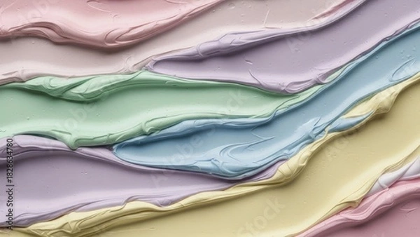 Fototapeta Dreamy pastel paint strokes create a tranquil and modern abstract background perfect for art, design, and creative projects with a calming aesthetic