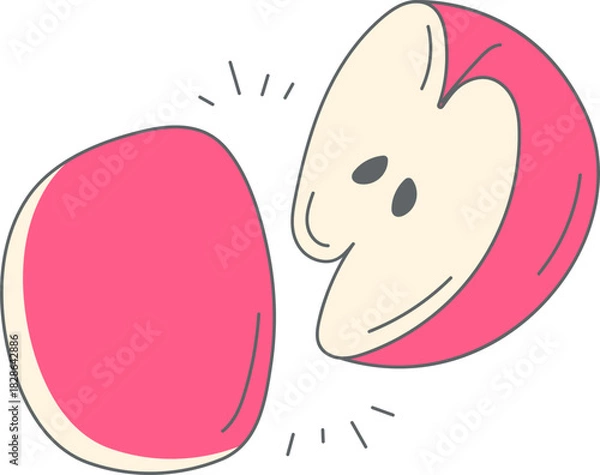 Fototapeta Healthy Lifestyle and Fresh Fruit Concept Vector Illustration Set: Diet, Immunity, Smoothies, Juice, and Food Prep Graphics