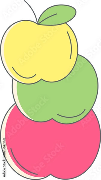 Fototapeta Healthy Lifestyle and Fresh Fruit Concept Vector Illustration Set: Diet, Immunity, Smoothies, Juice, and Food Prep Graphics