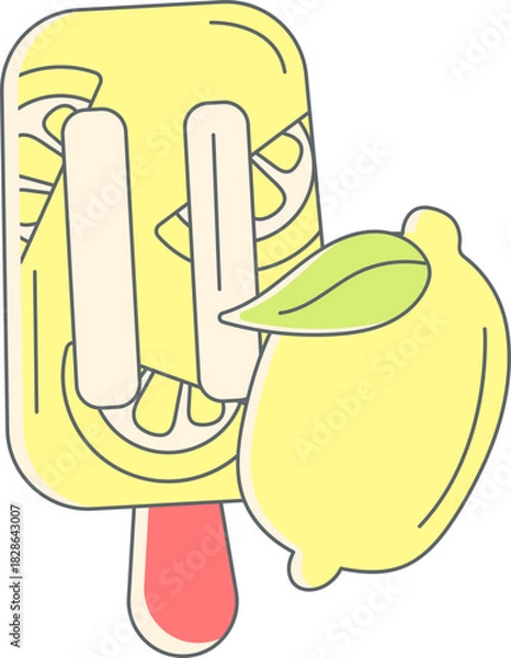 Fototapeta Healthy Lifestyle and Fresh Fruit Concept Vector Illustration Set: Diet, Immunity, Smoothies, Juice, and Food Prep Graphics