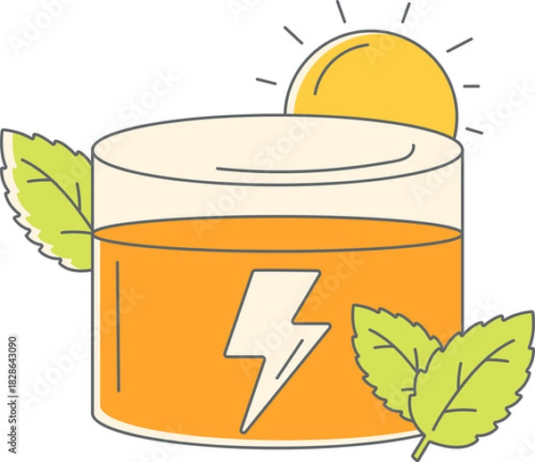 Fototapeta Healthy Lifestyle and Fresh Fruit Concept Vector Illustration Set: Diet, Immunity, Smoothies, Juice, and Food Prep Graphics