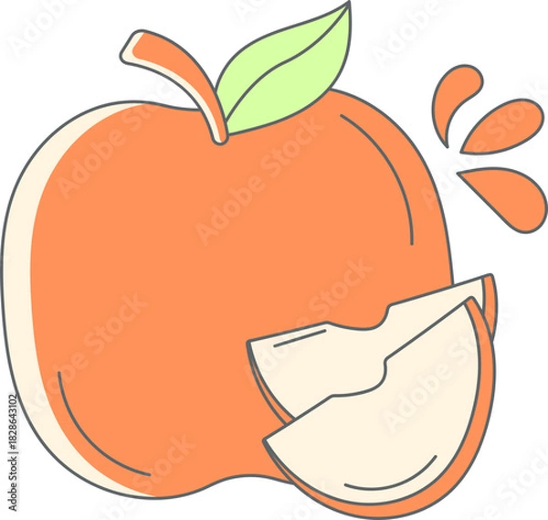 Fototapeta Healthy Lifestyle and Fresh Fruit Concept Vector Illustration Set: Diet, Immunity, Smoothies, Juice, and Food Prep Graphics