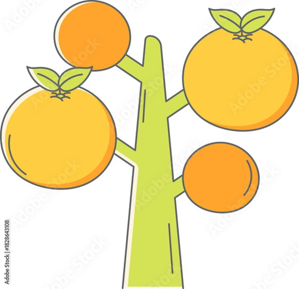 Fototapeta Healthy Lifestyle and Fresh Fruit Concept Vector Illustration Set: Diet, Immunity, Smoothies, Juice, and Food Prep Graphics