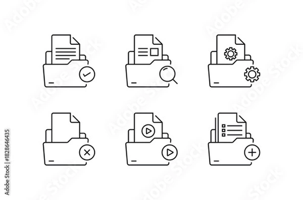 Obraz Document Icon Set Line Style, Editable Stroke