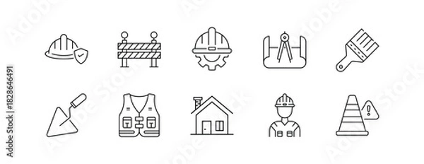 Obraz Labor Icon Set Line Style, Editable Stroke