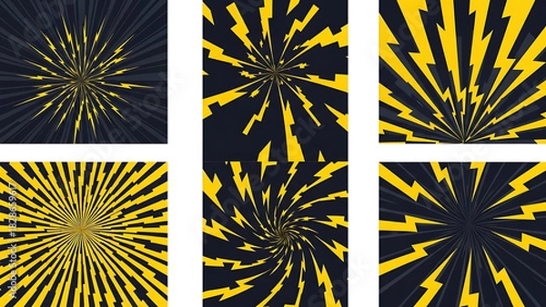 Obraz Electric Lightning Burst Background Set