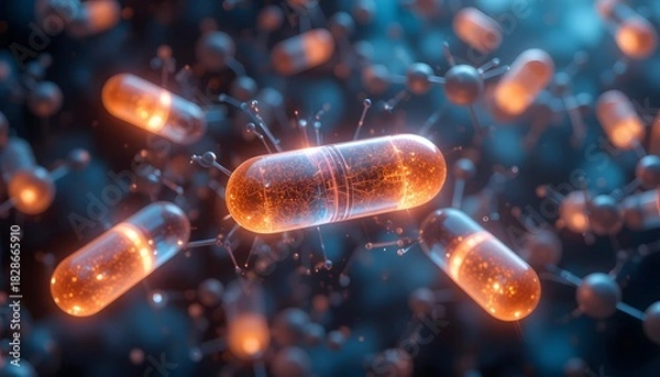 Obraz Conceptual N-Acetylcysteine Antioxidant Supplement Illustration. n-acetylcysteine