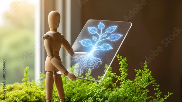 Obraz デジタルと自然を融合させるデッサン人形のサステナブル