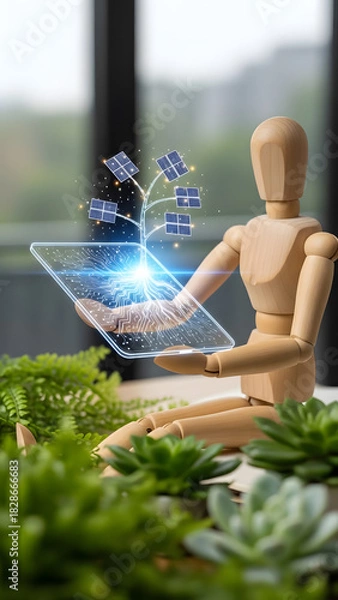 Obraz デジタルと自然を融合させるデッサン人形のサステナブル