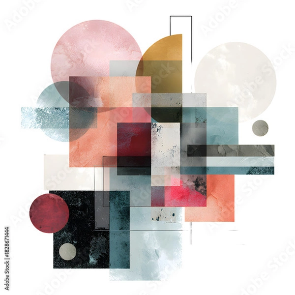 Fototapeta Soft Color Abstract Geometric Shapes Design for Modern Art Concepts