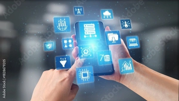 Fototapeta Concept of big data processing and analysis using big data architecture enables insights, big data visualization, and big data integration. Gist