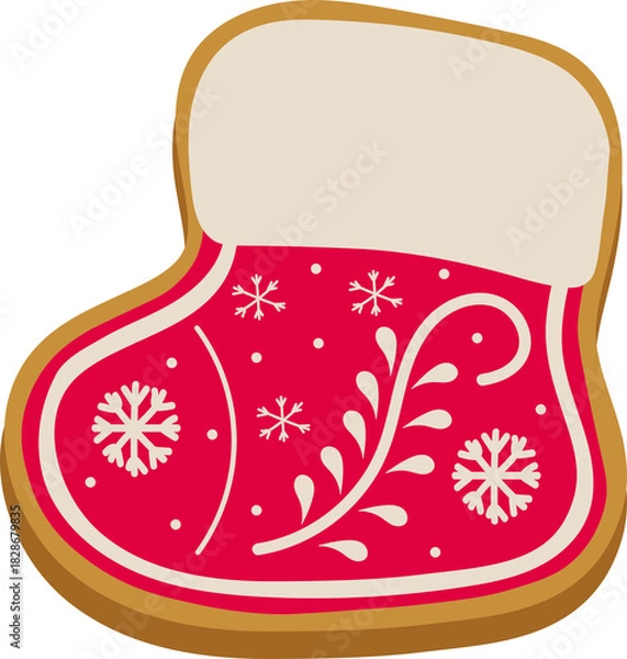 Fototapeta Christmas gingerbread in the shape of a Santa's boot