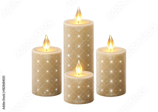 Fototapeta led-candles on a isolated transparent background	