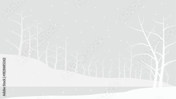 Obraz Christmas winter landscape background snow falling illustration background vector