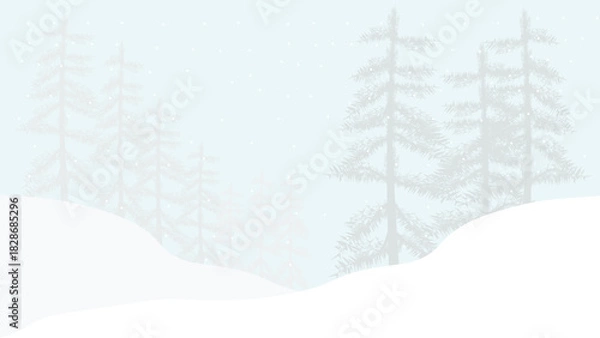 Obraz Christmas winter landscape background snow falling illustration background vector