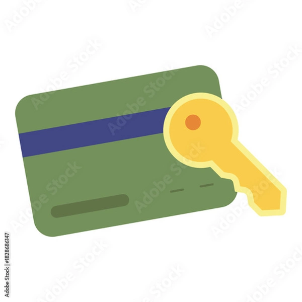 Obraz hotel card key flat icon