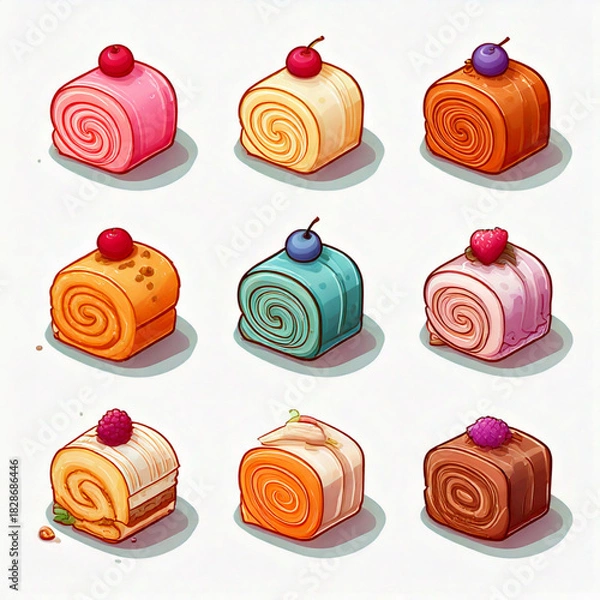 Obraz seamless pattern with chocolate cake