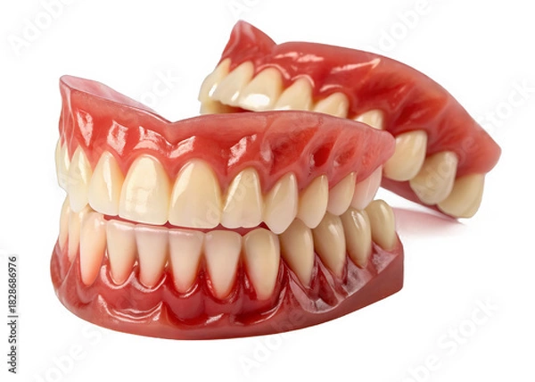 Fototapeta vampire-dentures on a isolated transparent background	