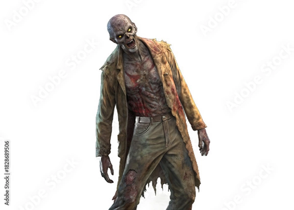 Fototapeta zombie-costume on a isolated transparent background	