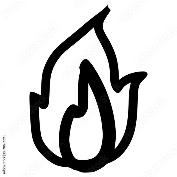 Fototapeta doodle fire illustration hand drawn outline vector