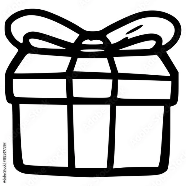 Fototapeta doodle gift box illustration hand drawn outline vector