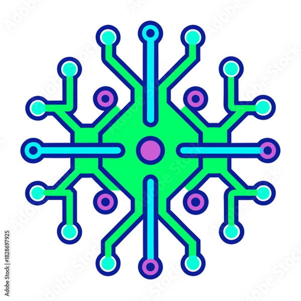 Obraz Digital network connectivity icon, advanced technology concept